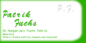 patrik fuchs business card